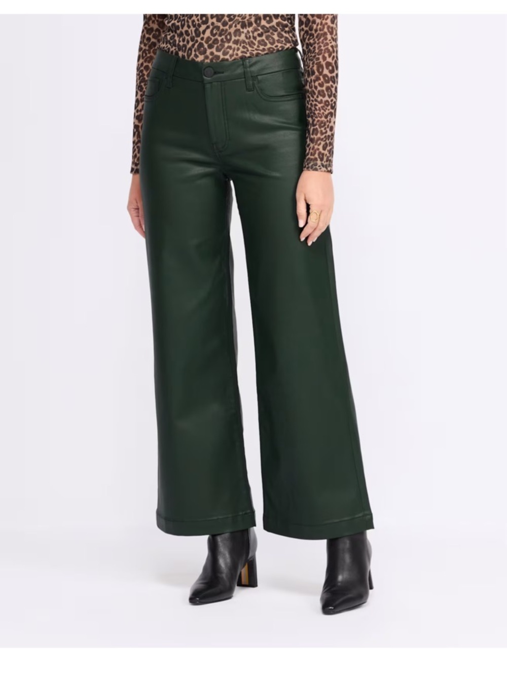 Kut from Kloth: Meg Fab Ab High Rise Coated Wide Leg Jean